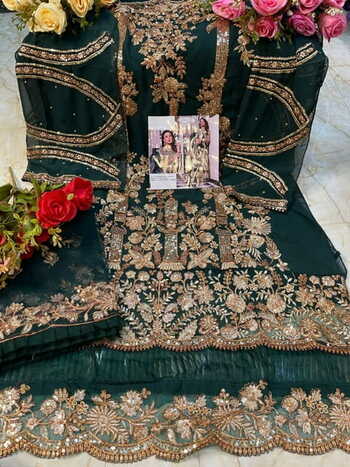 ZARQASH SRA Z 2053 FOUX GEORGETTE PAKISTANI SUITS  LATEST CATALOGUE