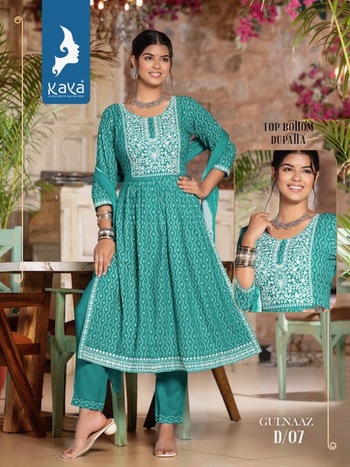 KAYA GULNAAZ NYRA CUT KURTIS 3PCS SETS LATEST CATALOGUE