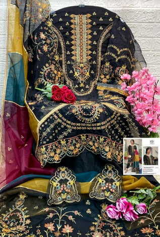 MUSHQ M 183 ORGANZA EMBROIDERY PAKISTANI SUITS BY SHRADDHA