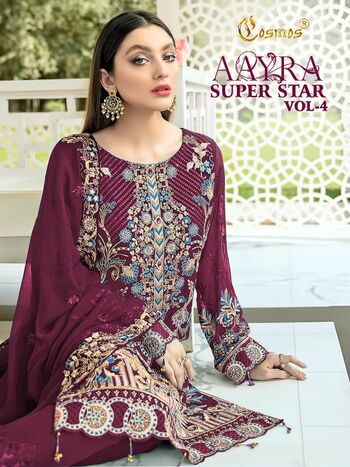 COSMOS AAYRA SUPERSTAR VOL 4 PAKISTANI SUITS MANUFACTURER SURAT