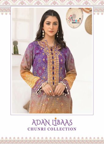 SHREE FABS ADAN LIBAAS CHUNRI COLLECTION COTTON PRINT PAKISTANI SUITS SURAT