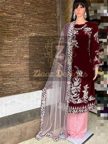 ZIAAZ DESIGNS MARIA B VELVET VOL 1 PAKISTANI VELVET SUITS LATEST COLLECTION 2021