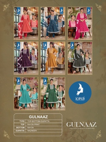 KAYA GULNAAZ NYRA CUT KURTIS 3PCS SETS LATEST CATALOGUE