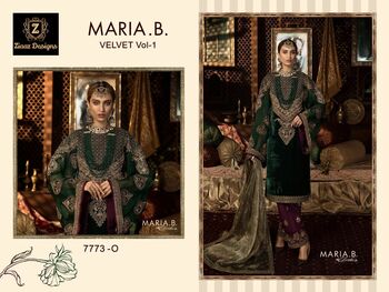 ZIAAZ DESIGNS MARIA B VELVET VOL 1 PAKISTANI VELVET SUITS LATEST COLLECTION 2021