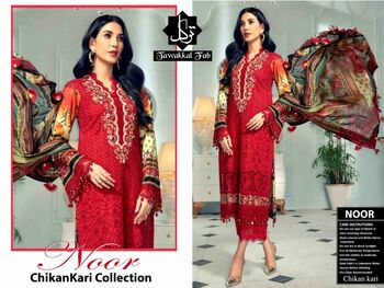 TAWAKKAL FAB NOOR CHIKANKARI PAKISTANI COTTON KARACHI SUITS AT WHOLESALE