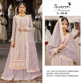 SERENE S 151 LAWN COTTON EMBROIDERY PAKISTANI SUITS CATALOGUE