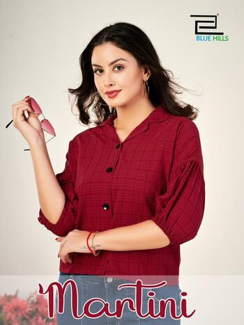 BLUE HILLS MARTINI READYMADE SHORT KURTIS CATALOGUE WHOLESALER IN SURAT