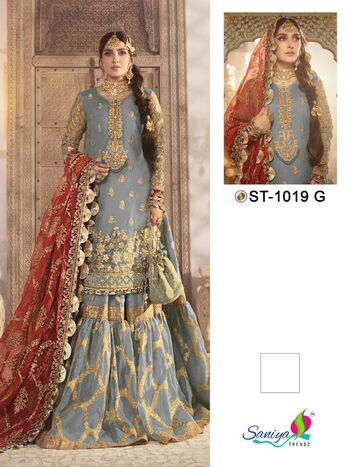 SANIYA TRENDZ ST 1019 PAKISTANI SUITS BRIDAL COLLECTION