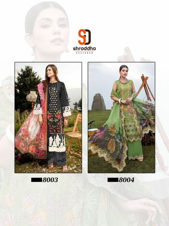 SHRADDHA DESIGNER CHARIZMA VOL 8 CAMBRIC COTTON PAKISTANI SUITS