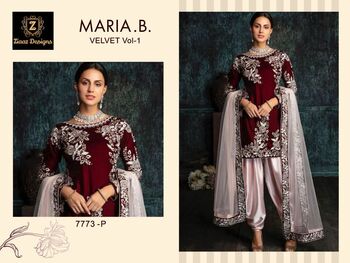 ZIAAZ DESIGNS MARIA B VELVET VOL 1 PAKISTANI VELVET SUITS LATEST COLLECTION 2021