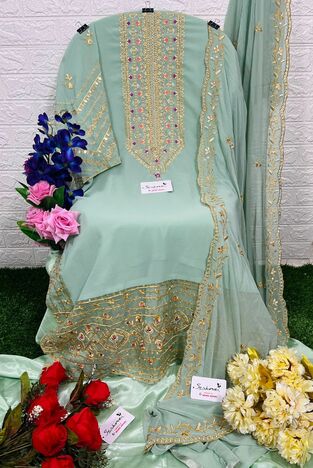 SERENE S 88 FOUX GEORGETTE PAKISTANI SUITS NEW CATALOGUE