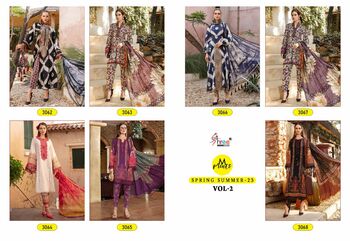 SHREE FABS M PRINTS SPRING SUMMER 23 VOL 2 COTTON PAKISTANI SUITS SURAT