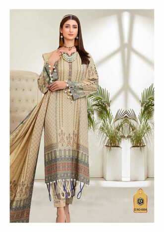 KEVAL FAB SOBIA NAZIR LUXURY VOL 6 COTTON KARACHI PRINTED SUITS SURAT