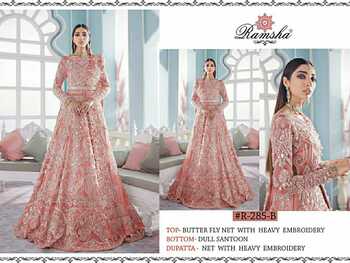 RAMSHA PRESENT R 285 NX EMBROIDERED PAKISTANI SUITS WHOLESALE