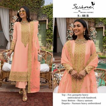 SERENE S 88 FOUX GEORGETTE PAKISTANI SUITS NEW CATALOGUE