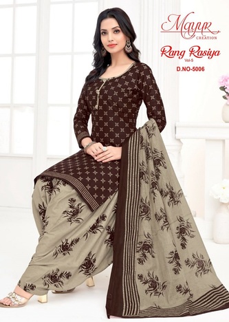 MAYUR CREATION RANG RASIYA VOL 5 COTTON SALWAR KAMEEZ WHOLESALER IN SURAT