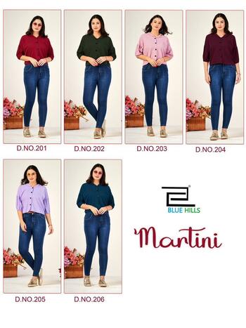 BLUE HILLS MARTINI READYMADE SHORT KURTIS CATALOGUE WHOLESALER IN SURAT