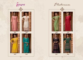 PSYNA PLATINUM VOL 5 RAYON GOLD PRINT KURTIS MANUFACTURER SURAT