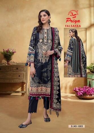 JS PRIYA FALSAFAA RAYON PRINTED KARACHI SUITS AT BEST PRICE