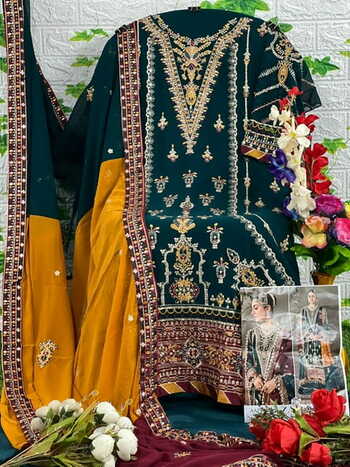 ZAHA AAEESHA VOL 1 GEORGETTE EMBROIDERY PAKISTANI SUITS CATALOGUE