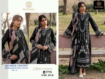 ZIAAZ DESIGNS 321 SERIES COTTON EMBROIDERY PAKISTANI SUITS