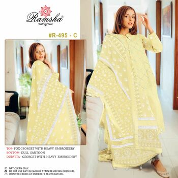 RAMSHA PRESENT R 495 NX PAKISTANI SUITS NEW CATALOGUE