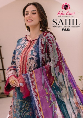 NAFISA COTTON SAHIL VOL 12 DESIGNER KARACHI SUITS WHOLESALER SURAT