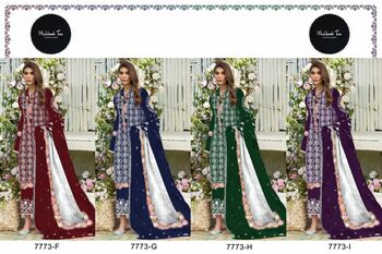 MEHBOOB CRIMSON D.NO 7773 PAKISTANI SUITS AT BEST PRICE