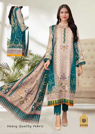 KEVAL FAB SOBIA NAZIR LUXURY VOL 6 COTTON KARACHI PRINTED SUITS SURAT