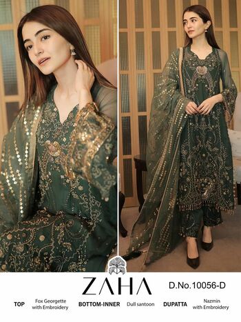 ZAHA MALIKA GEORGETTE WITH HEAVY EMBROIDEREY SUITS AT SURAT