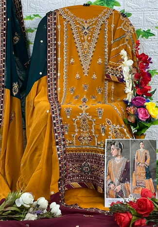 ZAHA AAEESHA VOL 1 GEORGETTE EMBROIDERY PAKISTANI SUITS CATALOGUE