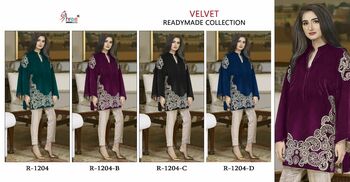 SHREE FABS R 1204 VELVET READYMADE COLLECTION DISTRIBUTOR IN SURAT 