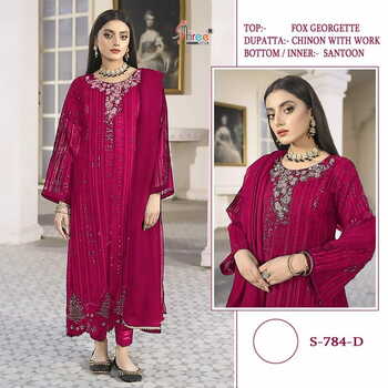 SHREE FABS S 784 SERIES FOUX GEORGETTE SALWAR SUITS AT SURAT