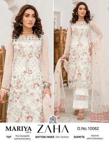 ZAHA MARIYA VOL 2 GEORGETTE WITH HEAVY EMBROIDEREY SUITS