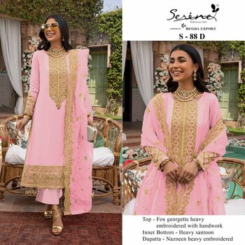 SERENE S 88 FOUX GEORGETTE PAKISTANI SUITS NEW CATALOGUE