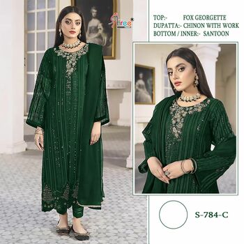 SHREE FABS S 784 SERIES FOUX GEORGETTE SALWAR SUITS AT SURAT