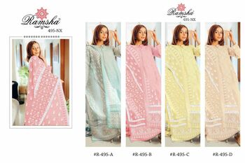 RAMSHA PRESENT R 495 NX PAKISTANI SUITS NEW CATALOGUE