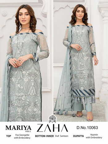 ZAHA MARIYA VOL 2 GEORGETTE WITH HEAVY EMBROIDEREY SUITS