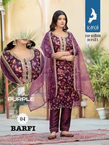 KAYA BARFI KURTI PANT WITH DUPATTA NEW CATALOGUE