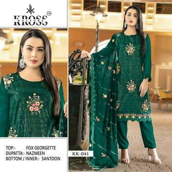 KROSS KULTURE KK 41 GEORGETTE EMBROIDERY PAKISTANI SUITS CATALOGUE