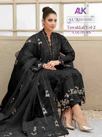 AL KHUSHBU TAWAKKAL VOL 2 BUTTERFLY NET PAKISTANI SUITS CATALOGUE