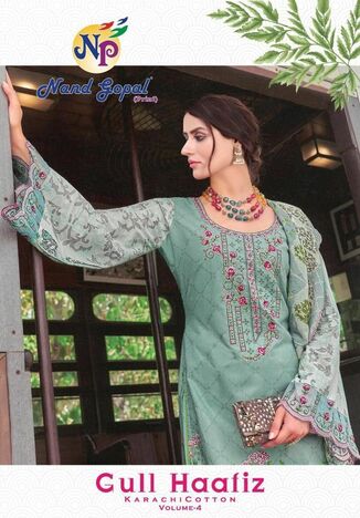 NAND GOPAL GULL HAAFIZ VOL 4 KARACHI COTTON SUITS WHOLESALER JETPUR