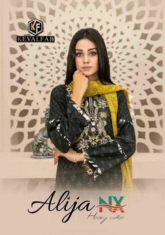 KEVAL FAB ALIJA NX HEAVY COTTON KARACHI PRINTED SUITS CATALOGUE