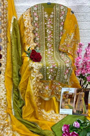 RAMSHA PRESENT R 548 NX ORGANZA EMBROIDERY PAKISTANI SUITS