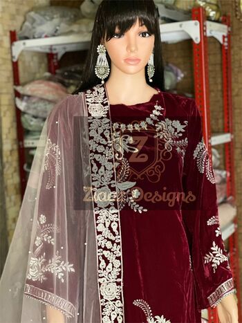 ZIAAZ DESIGNS MARIA B VELVET VOL 1 PAKISTANI VELVET SUITS LATEST COLLECTION 2021