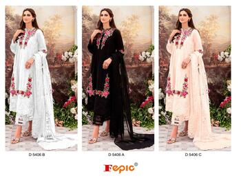 FEPIC ROSEMEEN D 5406 GEORGETTE EMBROIDERY SUITS CATALOGUE