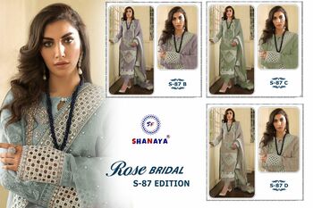 SHANAYA ROSE BRIDEL S 87 GEORGETTE DESIGNER PAKISTANI SUITS