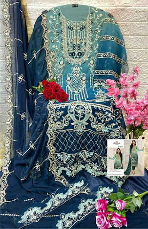 RAMSHA PRESENT R 580 NX GEORGETTE EMBROIDERY PAKISTANI SUITS