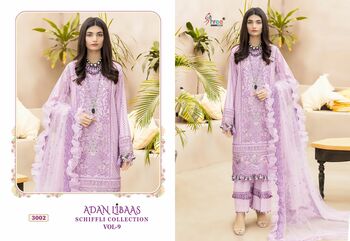 SHREE FABS ADAN LIBAAS SCHIFFLI COLLECTION VOL 9 PAKISTANI SUITS WHOLESALER