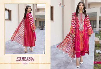 SHREE FABS AYESHA ZARA PREMIUM COLLECTION VOL 7 3016 TO 3019 SERIES PAKISTANI SUITS